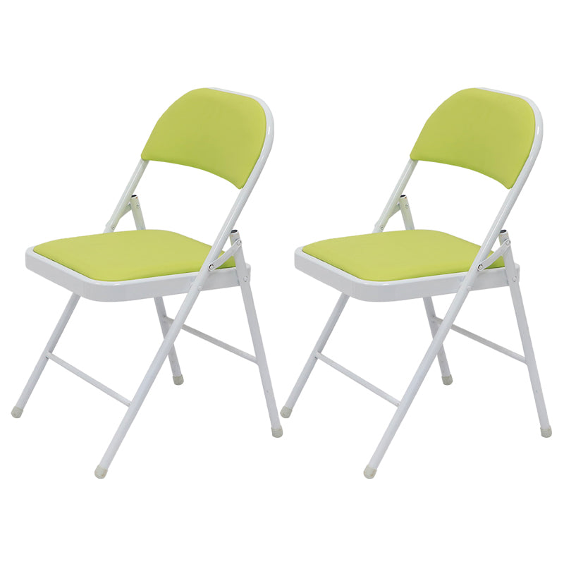 Modern Indoor-Outdoor Metal Chair Folding Armless Open Back Dining Side Chair Light Green 2 Piece Set Clearhalo ' kitchen&dining_furn' 'Dining Chairs' 'Dining Tables & Seating' 'dining_chair' 'furn' 'furn_dining_chair' 'Furniture' 'furniture_dining_chair' 'Kitchen & Dining Furniture' 'kitchen' 4205812