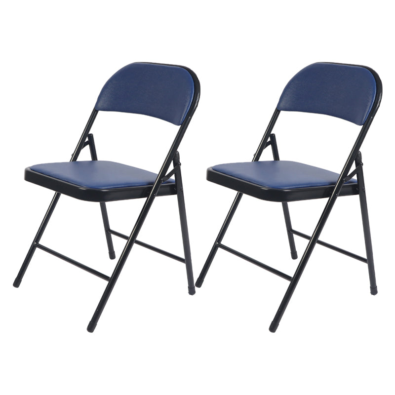 Modern Indoor-Outdoor Metal Chair Folding Armless Open Back Dining Side Chair Blue 2 Piece Set Clearhalo ' kitchen&dining_furn' 'Dining Chairs' 'Dining Tables & Seating' 'dining_chair' 'furn' 'furn_dining_chair' 'Furniture' 'furniture_dining_chair' 'Kitchen & Dining Furniture' 'kitchen' 4205817