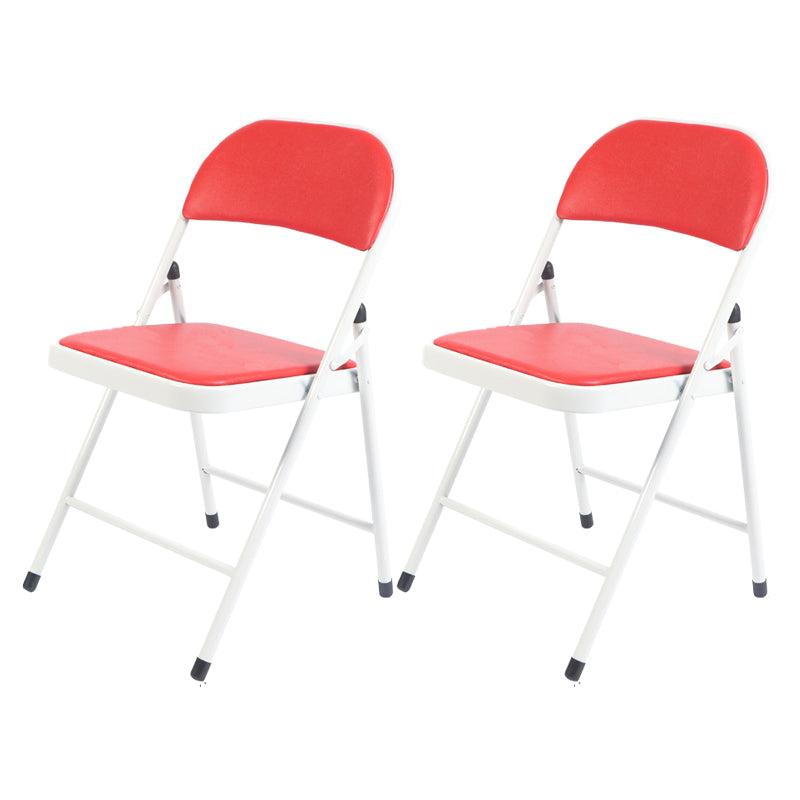 Modern Indoor-Outdoor Metal Chair Folding Armless Open Back Dining Side Chair Red 2 Piece Set Clearhalo ' kitchen&dining_furn' 'Dining Chairs' 'Dining Tables & Seating' 'dining_chair' 'furn' 'furn_dining_chair' 'Furniture' 'furniture_dining_chair' 'Kitchen & Dining Furniture' 'kitchen' 4205820
