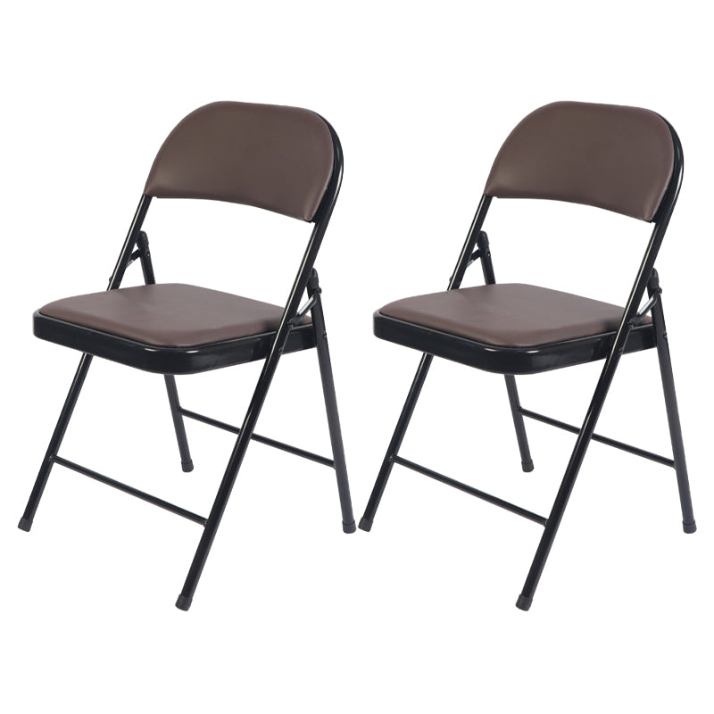 Modern Indoor-Outdoor Metal Chair Folding Armless Open Back Dining Side Chair Coffee 2 Piece Set Clearhalo ' kitchen&dining_furn' 'Dining Chairs' 'Dining Tables & Seating' 'dining_chair' 'furn' 'furn_dining_chair' 'Furniture' 'furniture_dining_chair' 'Kitchen & Dining Furniture' 'kitchen' 4205823