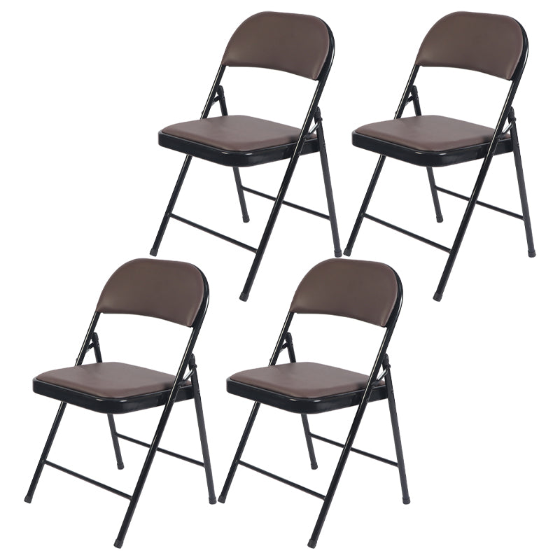 Modern Indoor-Outdoor Metal Chair Folding Armless Open Back Dining Side Chair Coffee 4 Piece Set Clearhalo ' kitchen&dining_furn' 'Dining Chairs' 'Dining Tables & Seating' 'dining_chair' 'furn' 'furn_dining_chair' 'Furniture' 'furniture_dining_chair' 'Kitchen & Dining Furniture' 'kitchen' 4205824