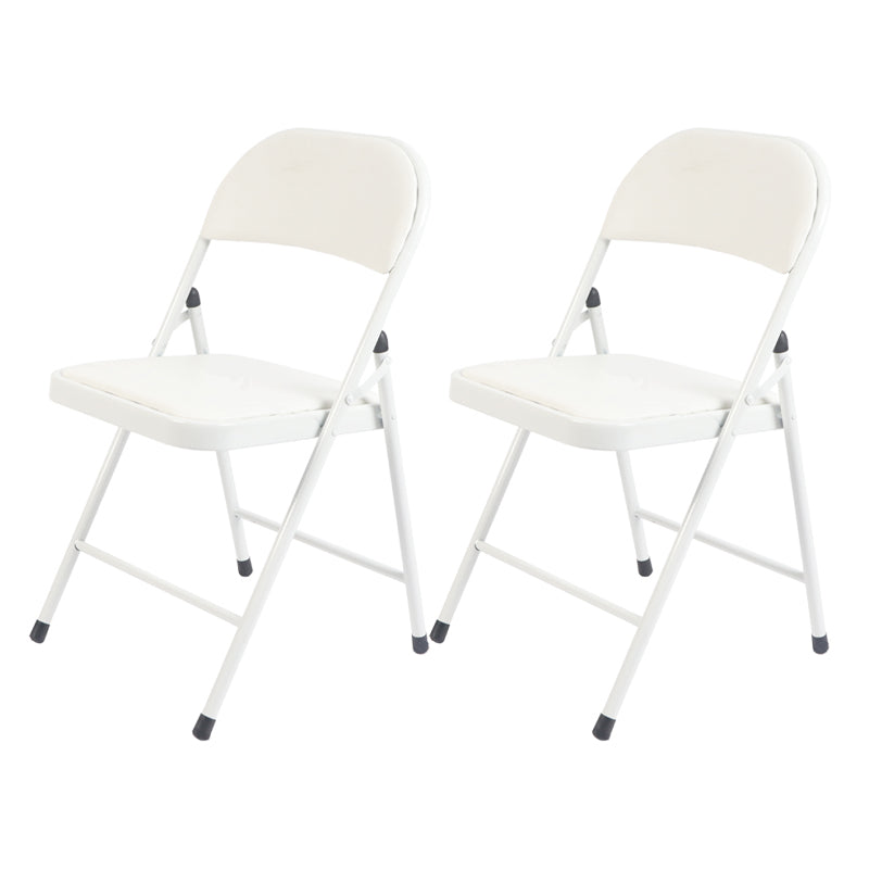 Modern Indoor-Outdoor Metal Chair Folding Armless Open Back Dining Side Chair White 2 Piece Set Clearhalo ' kitchen&dining_furn' 'Dining Chairs' 'Dining Tables & Seating' 'dining_chair' 'furn' 'furn_dining_chair' 'Furniture' 'furniture_dining_chair' 'Kitchen & Dining Furniture' 'kitchen' 4205826