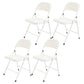 Modern Indoor-Outdoor Metal Chair Folding Armless Open Back Dining Side Chair White 4 Piece Set Clearhalo ' kitchen&dining_furn' 'Dining Chairs' 'Dining Tables & Seating' 'dining_chair' 'furn' 'furn_dining_chair' 'Furniture' 'furniture_dining_chair' 'Kitchen & Dining Furniture' 'kitchen' 4205827