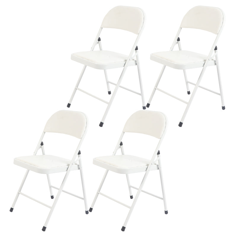 Modern Indoor-Outdoor Metal Chair Folding Armless Open Back Dining Side Chair White 4 Piece Set Clearhalo ' kitchen&dining_furn' 'Dining Chairs' 'Dining Tables & Seating' 'dining_chair' 'furn' 'furn_dining_chair' 'Furniture' 'furniture_dining_chair' 'Kitchen & Dining Furniture' 'kitchen' 4205827