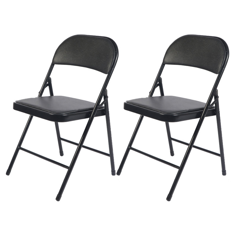 Modern Indoor-Outdoor Metal Chair Folding Armless Open Back Dining Side Chair Black 2 Piece Set Clearhalo ' kitchen&dining_furn' 'Dining Chairs' 'Dining Tables & Seating' 'dining_chair' 'furn' 'furn_dining_chair' 'Furniture' 'furniture_dining_chair' 'Kitchen & Dining Furniture' 'kitchen' 4205829