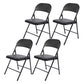 Modern Indoor-Outdoor Metal Chair Folding Armless Open Back Dining Side Chair Black 4 Piece Set Clearhalo ' kitchen&dining_furn' 'Dining Chairs' 'Dining Tables & Seating' 'dining_chair' 'furn' 'furn_dining_chair' 'Furniture' 'furniture_dining_chair' 'Kitchen & Dining Furniture' 'kitchen' 4205830