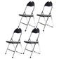 Modern Metal Indoor-Outdoor Chair Open Back Armless Dining Side Chair Black 4 Piece Set Clearhalo ' kitchen&dining_furn' 'Dining Chairs' 'Dining Tables & Seating' 'dining_chair' 'furn' 'furn_dining_chair' 'Furniture' 'furniture_dining_chair' 'Kitchen & Dining Furniture' 'kitchen' 4205836