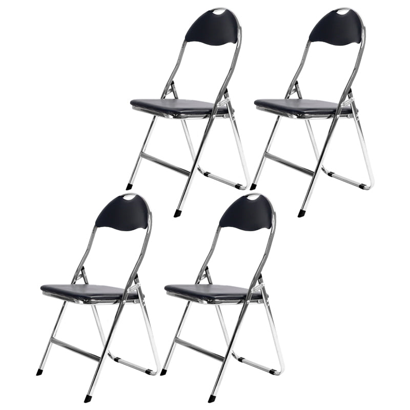 Modern Metal Indoor-Outdoor Chair Open Back Armless Dining Side Chair Black 4 Piece Set Clearhalo ' kitchen&dining_furn' 'Dining Chairs' 'Dining Tables & Seating' 'dining_chair' 'furn' 'furn_dining_chair' 'Furniture' 'furniture_dining_chair' 'Kitchen & Dining Furniture' 'kitchen' 4205836
