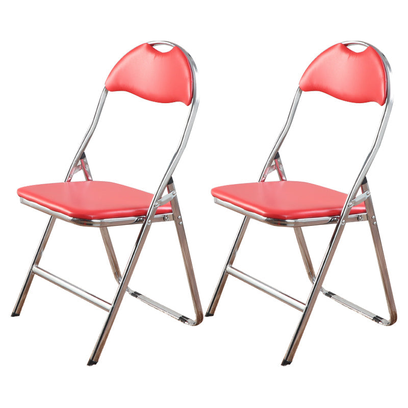 Modern Metal Indoor-Outdoor Chair Open Back Armless Dining Side Chair Red 2 Piece Set Clearhalo ' kitchen&dining_furn' 'Dining Chairs' 'Dining Tables & Seating' 'dining_chair' 'furn' 'furn_dining_chair' 'Furniture' 'furniture_dining_chair' 'Kitchen & Dining Furniture' 'kitchen' 4205840