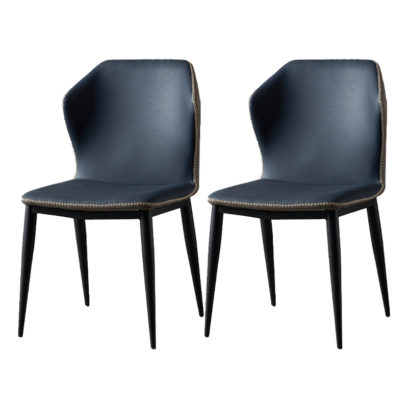 Industrial Indoor Side Chair Wingback Metal Upholstered Dining Room Chair (Set of 2) Navy Blue Clearhalo ' kitchen&dining_furn' 'Dining Chairs' 'Dining Tables & Seating' 'dining_chair' 'furn' 'furn_dining_chair' 'Furniture' 'furniture_dining_chair' 'Kitchen & Dining Furniture' 'kitchen' 4205848