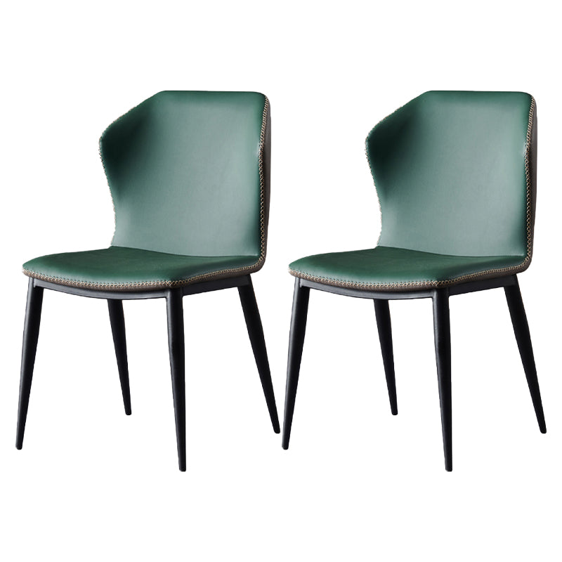 Industrial Indoor Side Chair Wingback Metal Upholstered Dining Room Chair (Set of 2) Green Clearhalo ' kitchen&dining_furn' 'Dining Chairs' 'Dining Tables & Seating' 'dining_chair' 'furn' 'furn_dining_chair' 'Furniture' 'furniture_dining_chair' 'Kitchen & Dining Furniture' 'kitchen' 4205850