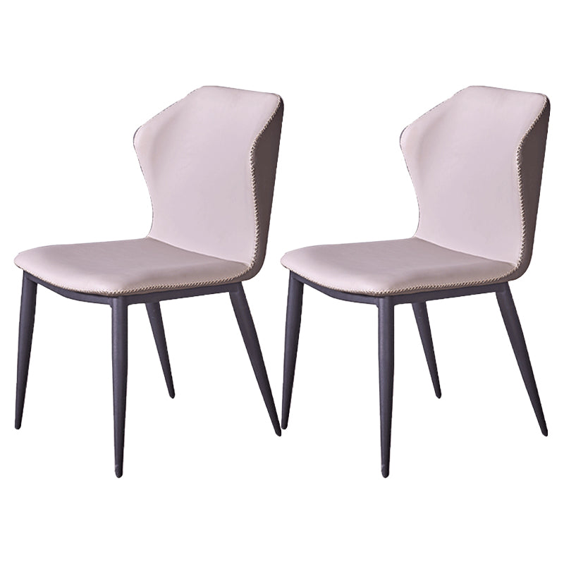 Industrial Indoor Side Chair Wingback Metal Upholstered Dining Room Chair (Set of 2) Light Gray Clearhalo ' kitchen&dining_furn' 'Dining Chairs' 'Dining Tables & Seating' 'dining_chair' 'furn' 'furn_dining_chair' 'Furniture' 'furniture_dining_chair' 'Kitchen & Dining Furniture' 'kitchen' 4205858