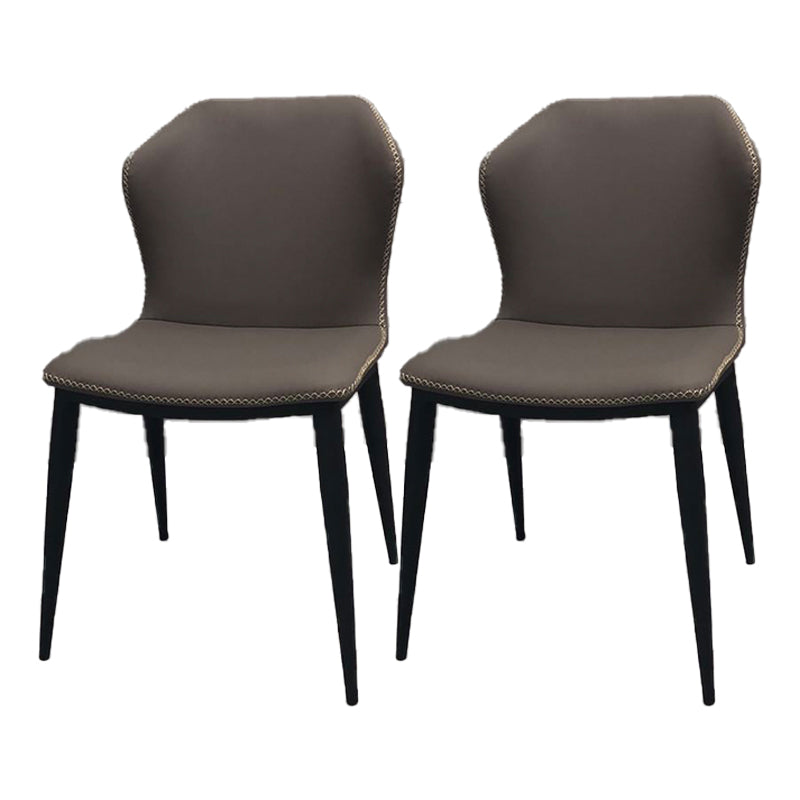 Industrial Indoor Side Chair Wingback Metal Upholstered Dining Room Chair (Set of 2) Grey Clearhalo ' kitchen&dining_furn' 'Dining Chairs' 'Dining Tables & Seating' 'dining_chair' 'furn' 'furn_dining_chair' 'Furniture' 'furniture_dining_chair' 'Kitchen & Dining Furniture' 'kitchen' 4205859