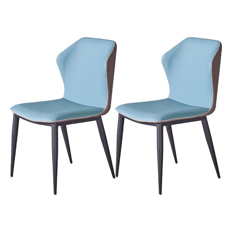Industrial Indoor Side Chair Wingback Metal Upholstered Dining Room Chair (Set of 2) Blue Clearhalo ' kitchen&dining_furn' 'Dining Chairs' 'Dining Tables & Seating' 'dining_chair' 'furn' 'furn_dining_chair' 'Furniture' 'furniture_dining_chair' 'Kitchen & Dining Furniture' 'kitchen' 4205863