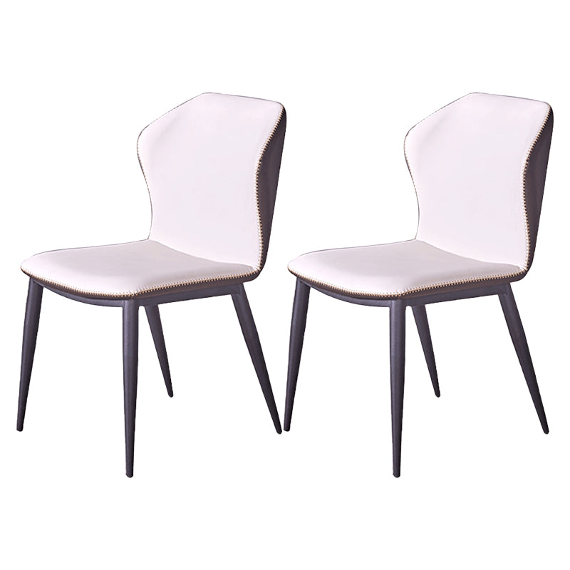 Industrial Indoor Side Chair Wingback Metal Upholstered Dining Room Chair (Set of 2) White Clearhalo ' kitchen&dining_furn' 'Dining Chairs' 'Dining Tables & Seating' 'dining_chair' 'furn' 'furn_dining_chair' 'Furniture' 'furniture_dining_chair' 'Kitchen & Dining Furniture' 'kitchen' 4205865