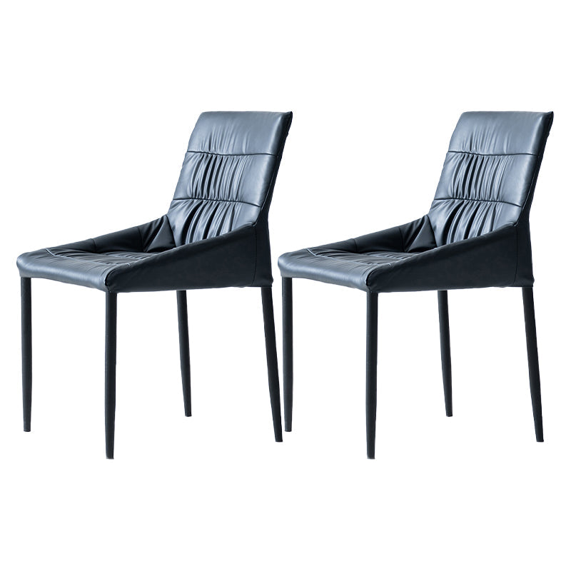 Contemporary Style Solid Back Dining Arm Chairs Leather Dining Chairs (Set of 2) Gray Blue Clearhalo ' kitchen&dining_furn' 'Dining Chairs' 'Dining Tables & Seating' 'dining_chair' 'furn' 'furn_dining_chair' 'Furniture' 'furniture_dining_chair' 'Kitchen & Dining Furniture' 'kitchen' 4205884