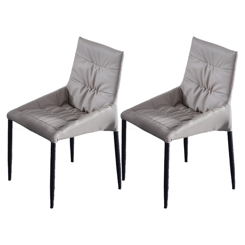 Contemporary Style Solid Back Dining Arm Chairs Leather Dining Chairs (Set of 2) Beige Clearhalo ' kitchen&dining_furn' 'Dining Chairs' 'Dining Tables & Seating' 'dining_chair' 'furn' 'furn_dining_chair' 'Furniture' 'furniture_dining_chair' 'Kitchen & Dining Furniture' 'kitchen' 4205885