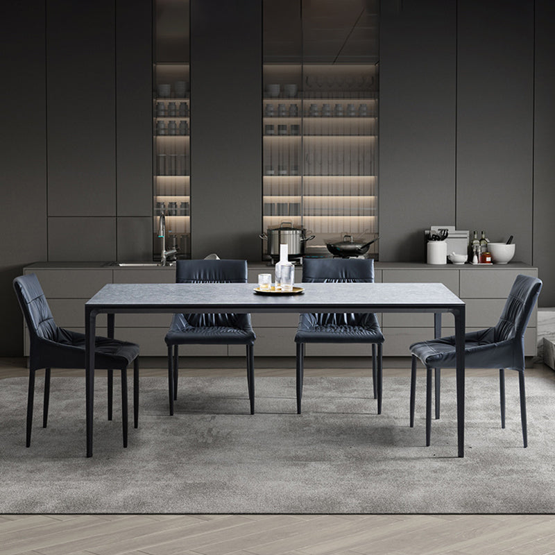 Contemporary Style Solid Back Dining Arm Chairs Leather Dining Chairs (Set of 2) Clearhalo ' kitchen&dining_furn' 'Dining Chairs' 'Dining Tables & Seating' 'dining_chair' 'furn' 'furn_dining_chair' 'Furniture' 'furniture_dining_chair' 'Kitchen & Dining Furniture' 'kitchen' 4205886