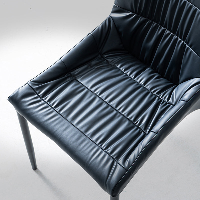 Contemporary Style Solid Back Dining Arm Chairs Leather Dining Chairs (Set of 2) Clearhalo ' kitchen&dining_furn' 'Dining Chairs' 'Dining Tables & Seating' 'dining_chair' 'furn' 'furn_dining_chair' 'Furniture' 'furniture_dining_chair' 'Kitchen & Dining Furniture' 'kitchen' 4205890