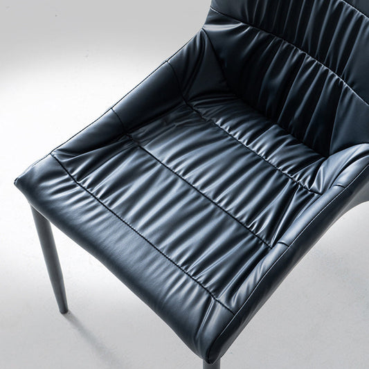 Contemporary Style Solid Back Dining Arm Chairs Leather Dining Chairs (Set of 2) Clearhalo ' kitchen&dining_furn' 'Dining Chairs' 'Dining Tables & Seating' 'dining_chair' 'furn' 'furn_dining_chair' 'Furniture' 'furniture_dining_chair' 'Kitchen & Dining Furniture' 'kitchen' 4205890