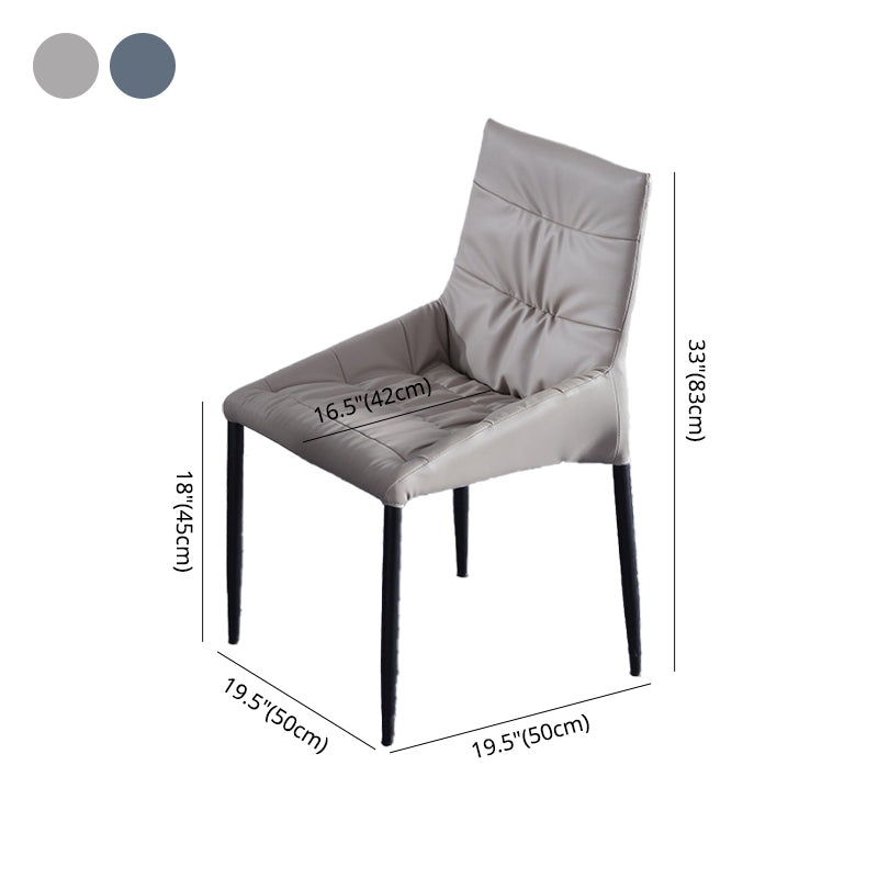 Contemporary Style Solid Back Dining Arm Chairs Leather Dining Chairs (Set of 2) Clearhalo ' kitchen&dining_furn' 'Dining Chairs' 'Dining Tables & Seating' 'dining_chair' 'furn' 'furn_dining_chair' 'Furniture' 'furniture_dining_chair' 'Kitchen & Dining Furniture' 'kitchen' 4205894