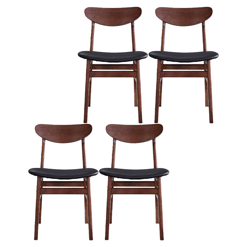 Contemporary Open Back Dining Side Chairs Wood Side Dining Chairs (Set of 2) Walnut Clearhalo ' kitchen&dining_furn' 'Dining Chairs' 'Dining Tables & Seating' 'dining_chair' 'furn' 'furn_dining_chair' 'Furniture' 'furniture_dining_chair' 'Kitchen & Dining Furniture' 'kitchen' 4205909