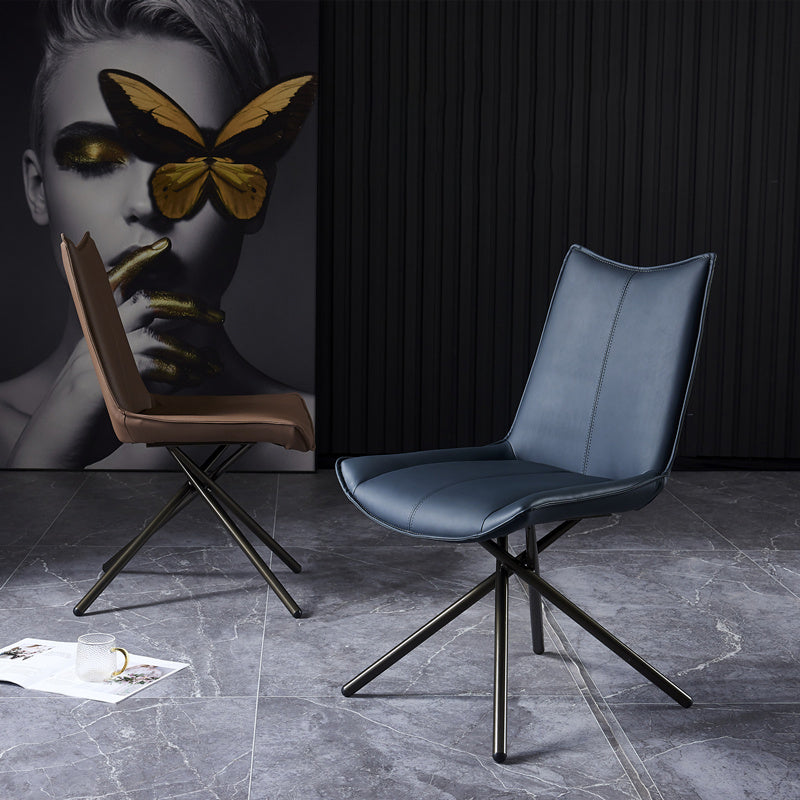 Modern Leather Home Side Chair Solid Back Dining Chair (Set of 2) Clearhalo ' kitchen&dining_furn' 'Dining Chairs' 'Dining Tables & Seating' 'dining_chair' 'furn' 'furn_dining_chair' 'Furniture' 'furniture_dining_chair' 'Kitchen & Dining Furniture' 'kitchen' 4205926