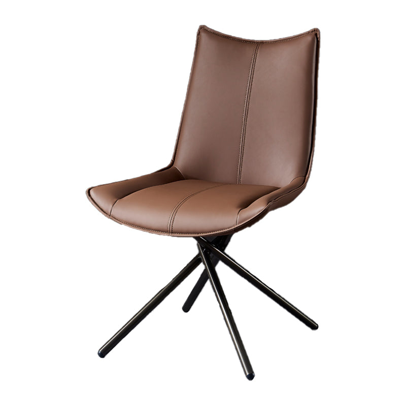 Modern Leather Home Side Chair Solid Back Dining Chair (Set of 2) Clearhalo ' kitchen&dining_furn' 'Dining Chairs' 'Dining Tables & Seating' 'dining_chair' 'furn' 'furn_dining_chair' 'Furniture' 'furniture_dining_chair' 'Kitchen & Dining Furniture' 'kitchen' 4205928