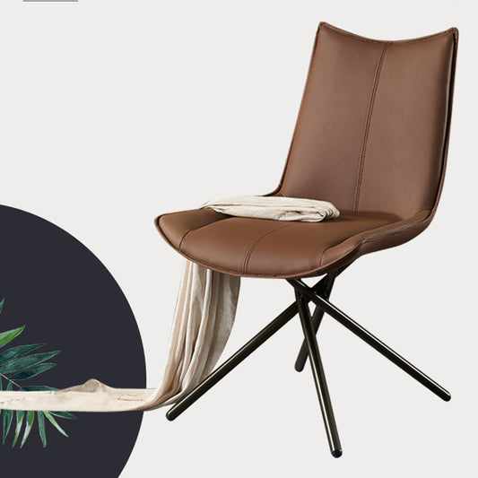 Modern Leather Home Side Chair Solid Back Dining Chair (Set of 2) Clearhalo ' kitchen&dining_furn' 'Dining Chairs' 'Dining Tables & Seating' 'dining_chair' 'furn' 'furn_dining_chair' 'Furniture' 'furniture_dining_chair' 'Kitchen & Dining Furniture' 'kitchen' 4205934