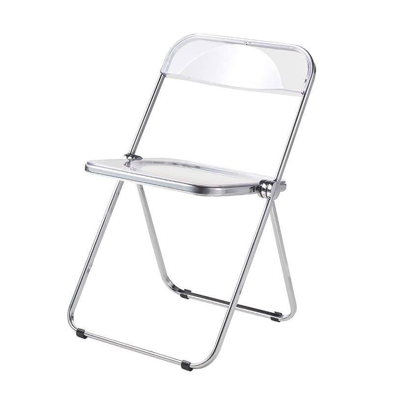 Industrial Style Plastic Dining Armless Chair Open Back Single Dining Chair Clear Clearhalo ' kitchen&dining_furn' 'Dining Chairs' 'Dining Tables & Seating' 'dining_chair' 'furn' 'furn_dining_chair' 'Furniture' 'furniture_dining_chair' 'Kitchen & Dining Furniture' 'kitchen' 4205944