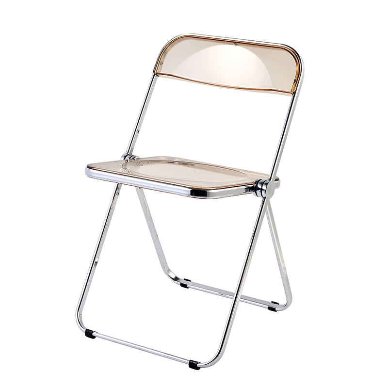 Industrial Style Plastic Dining Armless Chair Open Back Single Dining Chair Amber Clearhalo ' kitchen&dining_furn' 'Dining Chairs' 'Dining Tables & Seating' 'dining_chair' 'furn' 'furn_dining_chair' 'Furniture' 'furniture_dining_chair' 'Kitchen & Dining Furniture' 'kitchen' 4205951