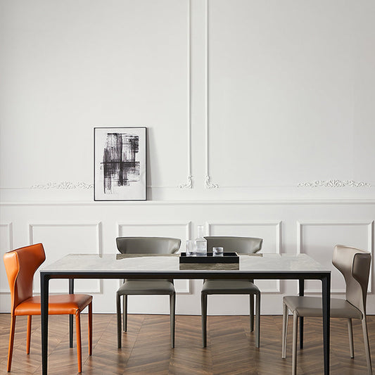 Contemporary Metal Dining Armless Chair Leather Dining Chairs for Home Use Clearhalo ' kitchen&dining_furn' 'Dining Chairs' 'Dining Tables & Seating' 'dining_chair' 'furn' 'furn_dining_chair' 'Furniture' 'furniture_dining_chair' 'Kitchen & Dining Furniture' 'kitchen' 4205963