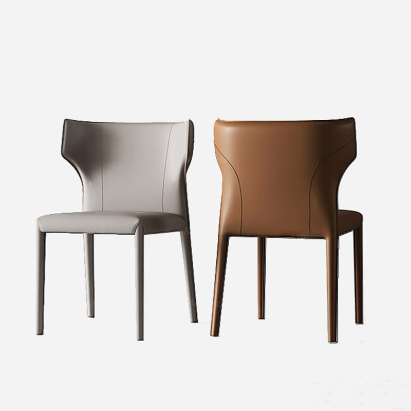 Contemporary Metal Dining Armless Chair Leather Dining Chairs for Home Use Clearhalo ' kitchen&dining_furn' 'Dining Chairs' 'Dining Tables & Seating' 'dining_chair' 'furn' 'furn_dining_chair' 'Furniture' 'furniture_dining_chair' 'Kitchen & Dining Furniture' 'kitchen' 4205967