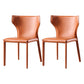 Contemporary Metal Dining Armless Chair Leather Dining Chairs for Home Use Orange 2 Piece Set Clearhalo ' kitchen&dining_furn' 'Dining Chairs' 'Dining Tables & Seating' 'dining_chair' 'furn' 'furn_dining_chair' 'Furniture' 'furniture_dining_chair' 'Kitchen & Dining Furniture' 'kitchen' 4205969