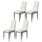 Stackable Leather Home Side Chair Modern Solid Back Dining Chair (Set of 4) Off-White Clearhalo ' kitchen&dining_furn' 'Dining Chairs' 'Dining Tables & Seating' 'dining_chair' 'furn' 'furn_dining_chair' 'Furniture' 'furniture_dining_chair' 'Kitchen & Dining Furniture' 'kitchen' 4205984