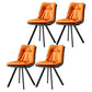 Home Industrial Side Chair Solid Back Metal Upholstered Dining Room Chair Orange 4 Piece Set Clearhalo ' kitchen&dining_furn' 'Dining Chairs' 'Dining Tables & Seating' 'dining_chair' 'furn' 'furn_dining_chair' 'Furniture' 'furniture_dining_chair' 'Kitchen & Dining Furniture' 'kitchen' 4205996