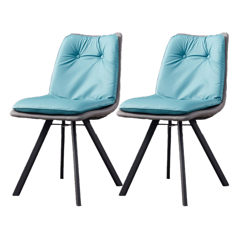 Home Industrial Side Chair Solid Back Metal Upholstered Dining Room Chair Blue 2 Piece Set Clearhalo ' kitchen&dining_furn' 'Dining Chairs' 'Dining Tables & Seating' 'dining_chair' 'furn' 'furn_dining_chair' 'Furniture' 'furniture_dining_chair' 'Kitchen & Dining Furniture' 'kitchen' 4206001