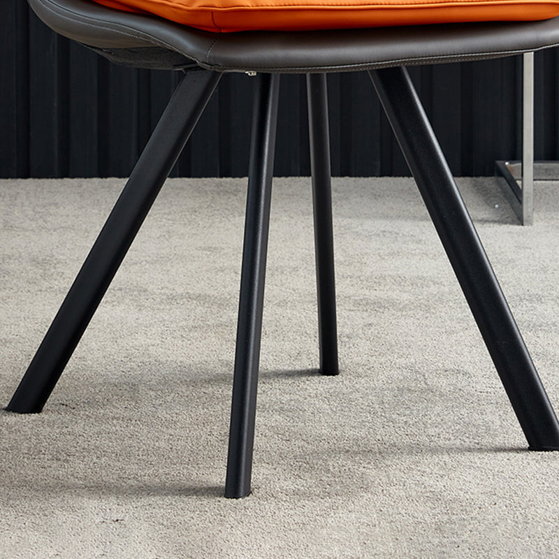 Home Industrial Side Chair Solid Back Metal Upholstered Dining Room Chair Clearhalo ' kitchen&dining_furn' 'Dining Chairs' 'Dining Tables & Seating' 'dining_chair' 'furn' 'furn_dining_chair' 'Furniture' 'furniture_dining_chair' 'Kitchen & Dining Furniture' 'kitchen' 4206006