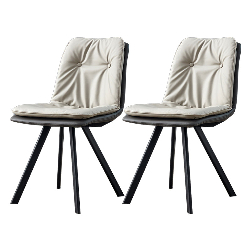 Home Industrial Side Chair Solid Back Metal Upholstered Dining Room Chair Grey 2 Piece Set Clearhalo ' kitchen&dining_furn' 'Dining Chairs' 'Dining Tables & Seating' 'dining_chair' 'furn' 'furn_dining_chair' 'Furniture' 'furniture_dining_chair' 'Kitchen & Dining Furniture' 'kitchen' 4206007