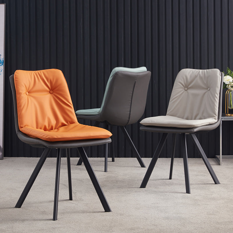 Home Industrial Side Chair Solid Back Metal Upholstered Dining Room Chair Clearhalo ' kitchen&dining_furn' 'Dining Chairs' 'Dining Tables & Seating' 'dining_chair' 'furn' 'furn_dining_chair' 'Furniture' 'furniture_dining_chair' 'Kitchen & Dining Furniture' 'kitchen' 4206010