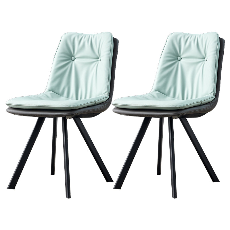 Home Industrial Side Chair Solid Back Metal Upholstered Dining Room Chair Green 2 Piece Set Clearhalo ' kitchen&dining_furn' 'Dining Chairs' 'Dining Tables & Seating' 'dining_chair' 'furn' 'furn_dining_chair' 'Furniture' 'furniture_dining_chair' 'Kitchen & Dining Furniture' 'kitchen' 4206013