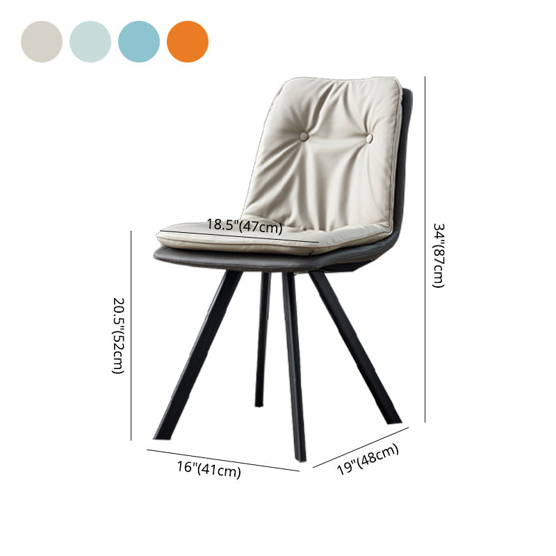 Home Industrial Side Chair Solid Back Metal Upholstered Dining Room Chair Clearhalo ' kitchen&dining_furn' 'Dining Chairs' 'Dining Tables & Seating' 'dining_chair' 'furn' 'furn_dining_chair' 'Furniture' 'furniture_dining_chair' 'Kitchen & Dining Furniture' 'kitchen' 4206016