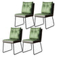 Contemporary Metal Dining Armless Chair Faux Leather Dining Chairs for Home Use Blackish Green 4 Piece Set Clearhalo ' kitchen&dining_furn' 'Dining Chairs' 'Dining Tables & Seating' 'dining_chair' 'furn' 'furn_dining_chair' 'Furniture' 'furniture_dining_chair' 'Kitchen & Dining Furniture' 'kitchen' 4206028