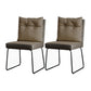Contemporary Metal Dining Armless Chair Faux Leather Dining Chairs for Home Use Khaki 2 Piece Set Clearhalo ' kitchen&dining_furn' 'Dining Chairs' 'Dining Tables & Seating' 'dining_chair' 'furn' 'furn_dining_chair' 'Furniture' 'furniture_dining_chair' 'Kitchen & Dining Furniture' 'kitchen' 4206031