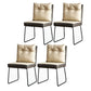 Contemporary Metal Dining Armless Chair Faux Leather Dining Chairs for Home Use Off-White 4 Piece Set Clearhalo ' kitchen&dining_furn' 'Dining Chairs' 'Dining Tables & Seating' 'dining_chair' 'furn' 'furn_dining_chair' 'Furniture' 'furniture_dining_chair' 'Kitchen & Dining Furniture' 'kitchen' 4206039