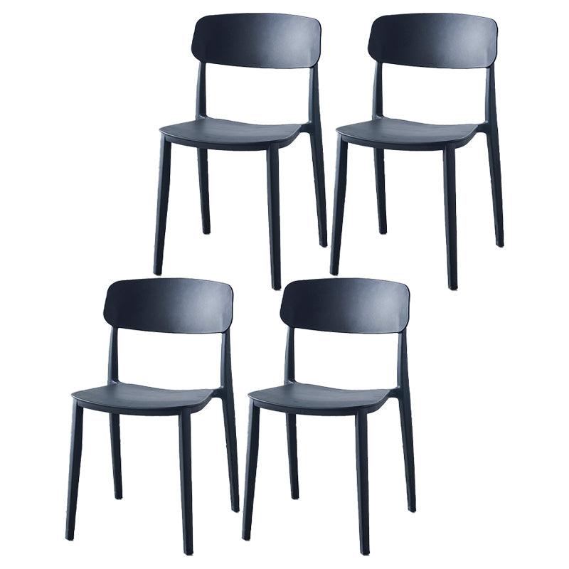 Scandinavian Home Plastic Side Chair Matte Finish Open Back Dining Chair (Set of 4) Black Clearhalo ' kitchen&dining_furn' 'Dining Chairs' 'Dining Tables & Seating' 'dining_chair' 'furn' 'furn_dining_chair' 'Furniture' 'furniture_dining_chair' 'Kitchen & Dining Furniture' 'kitchen' 4206044