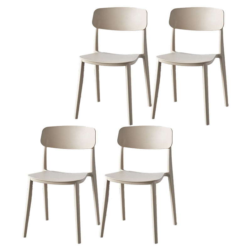 Scandinavian Home Plastic Side Chair Matte Finish Open Back Dining Chair (Set of 4) Khaki Clearhalo ' kitchen&dining_furn' 'Dining Chairs' 'Dining Tables & Seating' 'dining_chair' 'furn' 'furn_dining_chair' 'Furniture' 'furniture_dining_chair' 'Kitchen & Dining Furniture' 'kitchen' 4206048