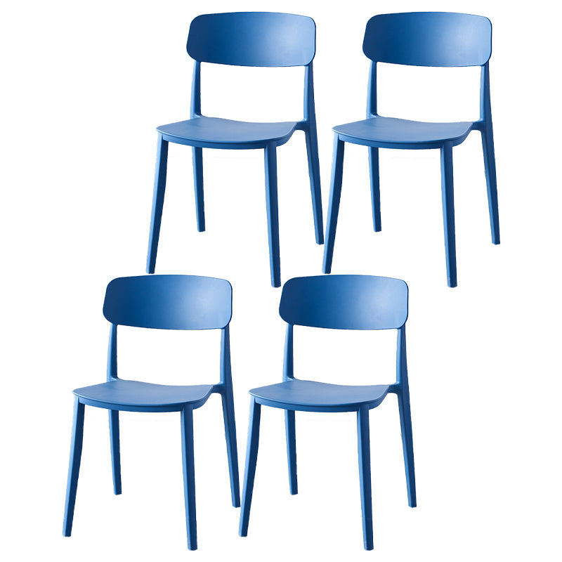 Scandinavian Home Plastic Side Chair Matte Finish Open Back Dining Chair (Set of 4) Blue Clearhalo ' kitchen&dining_furn' 'Dining Chairs' 'Dining Tables & Seating' 'dining_chair' 'furn' 'furn_dining_chair' 'Furniture' 'furniture_dining_chair' 'Kitchen & Dining Furniture' 'kitchen' 4206050