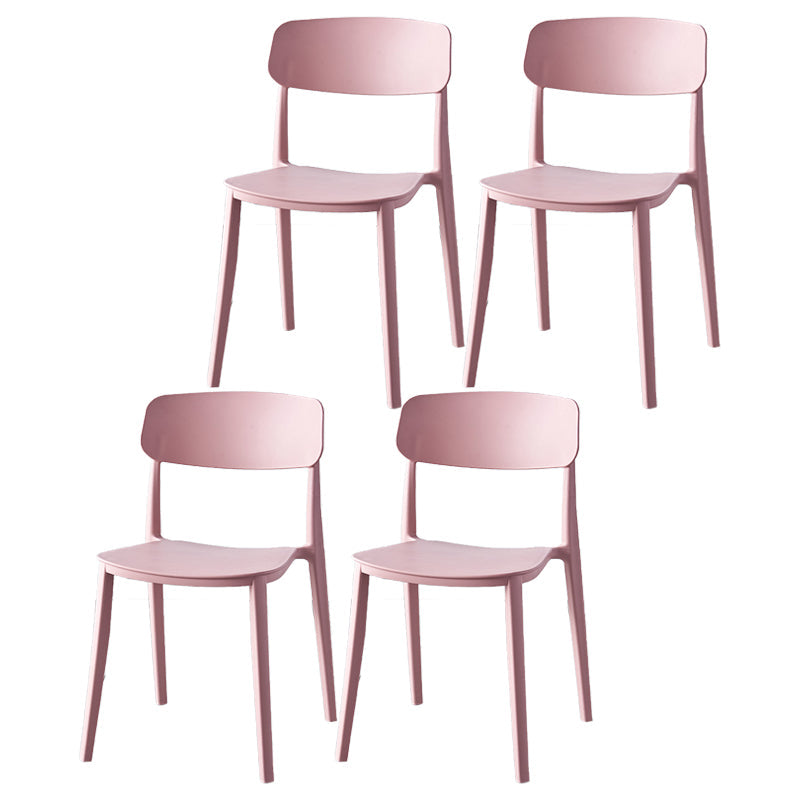 Scandinavian Home Plastic Side Chair Matte Finish Open Back Dining Chair (Set of 4) Pink Clearhalo ' kitchen&dining_furn' 'Dining Chairs' 'Dining Tables & Seating' 'dining_chair' 'furn' 'furn_dining_chair' 'Furniture' 'furniture_dining_chair' 'Kitchen & Dining Furniture' 'kitchen' 4206053