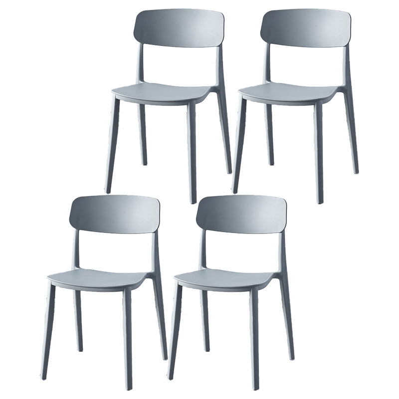 Scandinavian Home Plastic Side Chair Matte Finish Open Back Dining Chair (Set of 4) Grey Clearhalo ' kitchen&dining_furn' 'Dining Chairs' 'Dining Tables & Seating' 'dining_chair' 'furn' 'furn_dining_chair' 'Furniture' 'furniture_dining_chair' 'Kitchen & Dining Furniture' 'kitchen' 4206055
